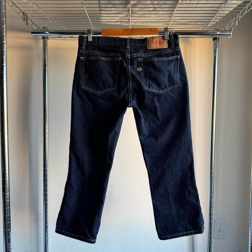 Vintage Y2K 2000s Guess Jeans Womens Straight Leg Embroidered Denim Pants